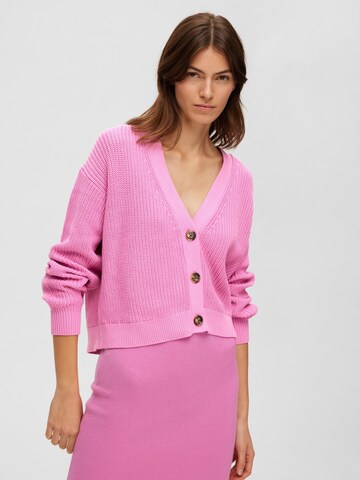 SELECTED FEMME Knit Cardigan 'Sinna' in Pink