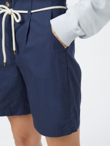 ESPRIT Voľný strih Plisované nohavice - Modrá