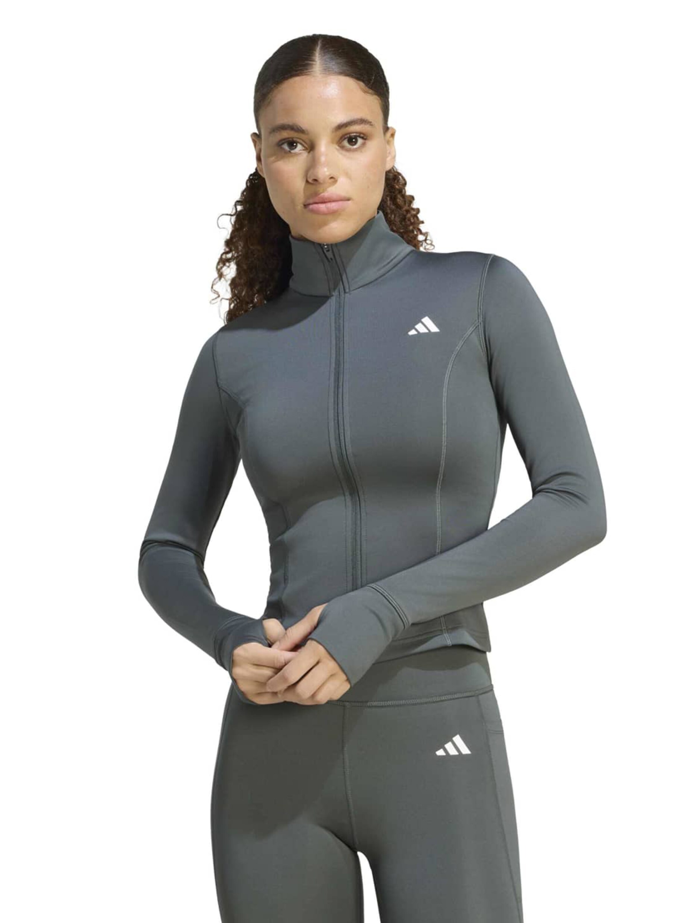 Giacca di felpa sportiva 'OPT ESS' di ADIDAS PERFORMANCE in grigio: frontale