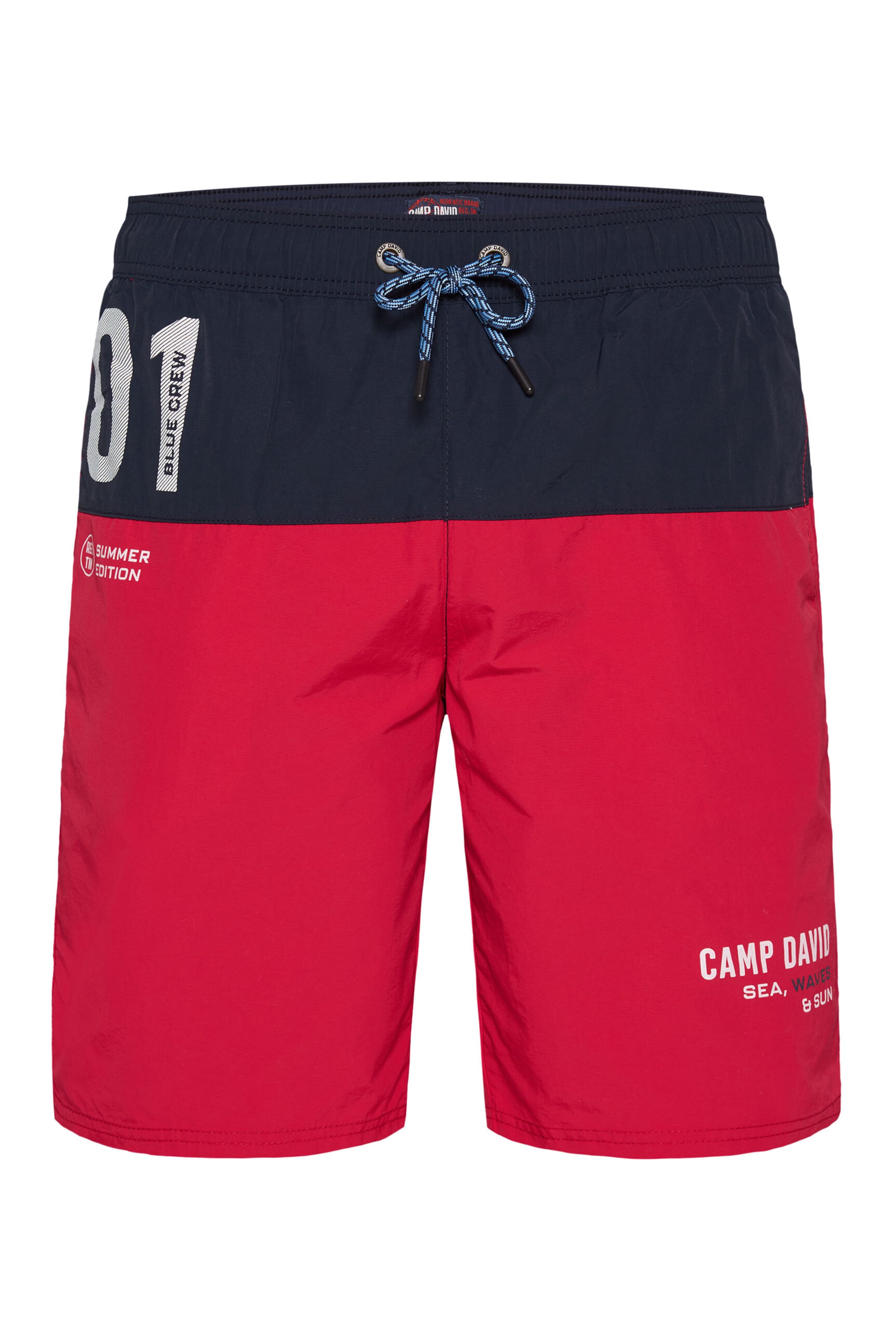 Pantaloncini da bagno di CAMP DAVID in rosso: frontale