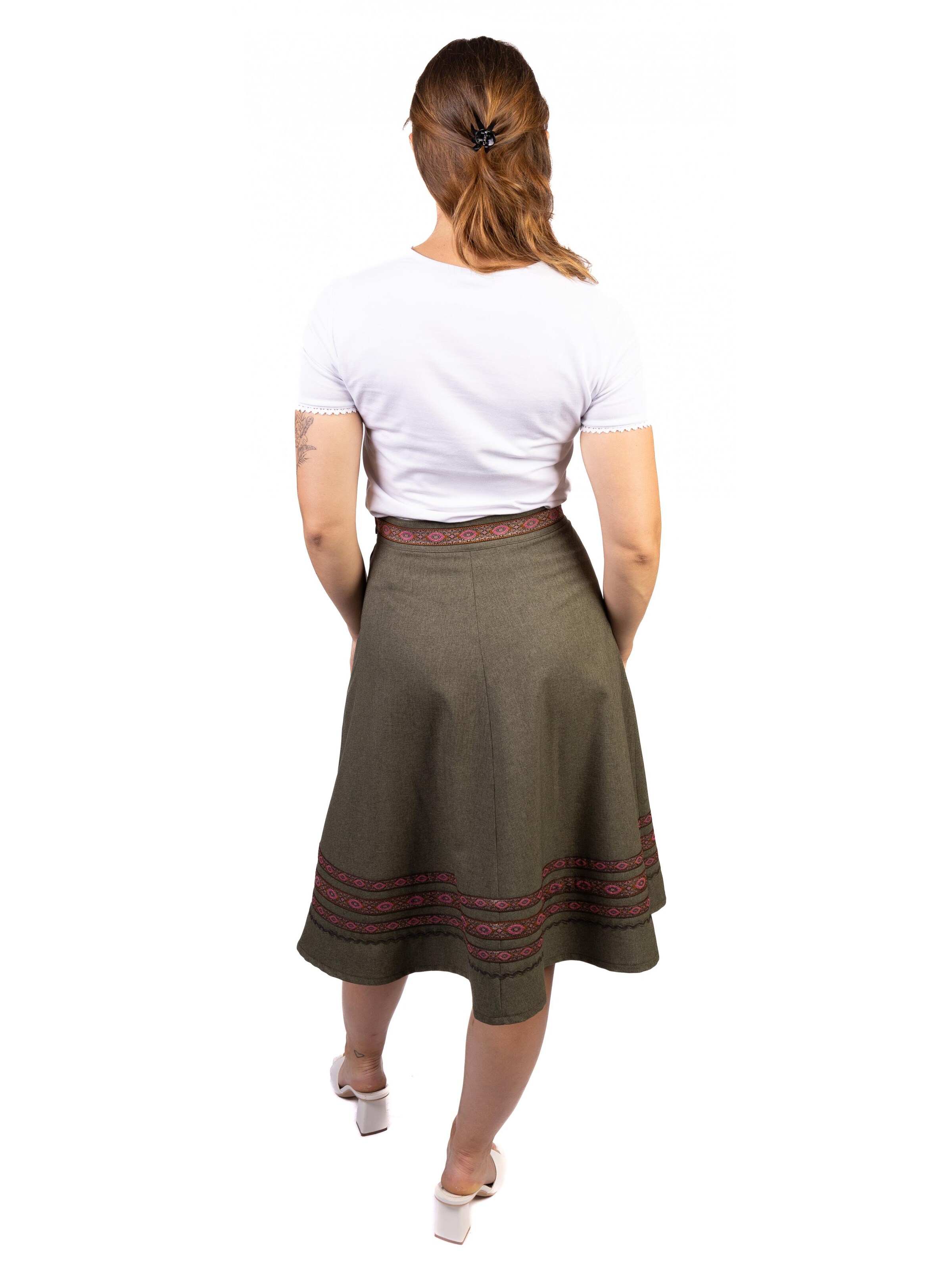 Trachtl Trachtenrock 'Anna Marie Khaki'‌‌‌‌‌‌‌‌ in Grün