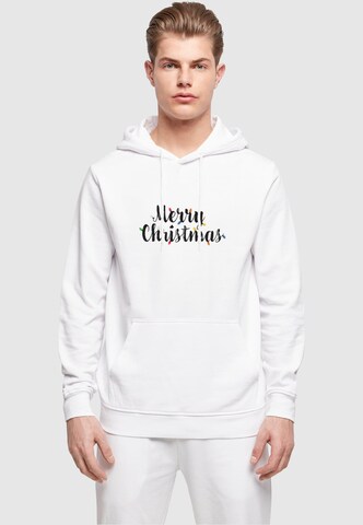 Sweat-shirt 'Merry Christmas' Merchcode en blanc : devant