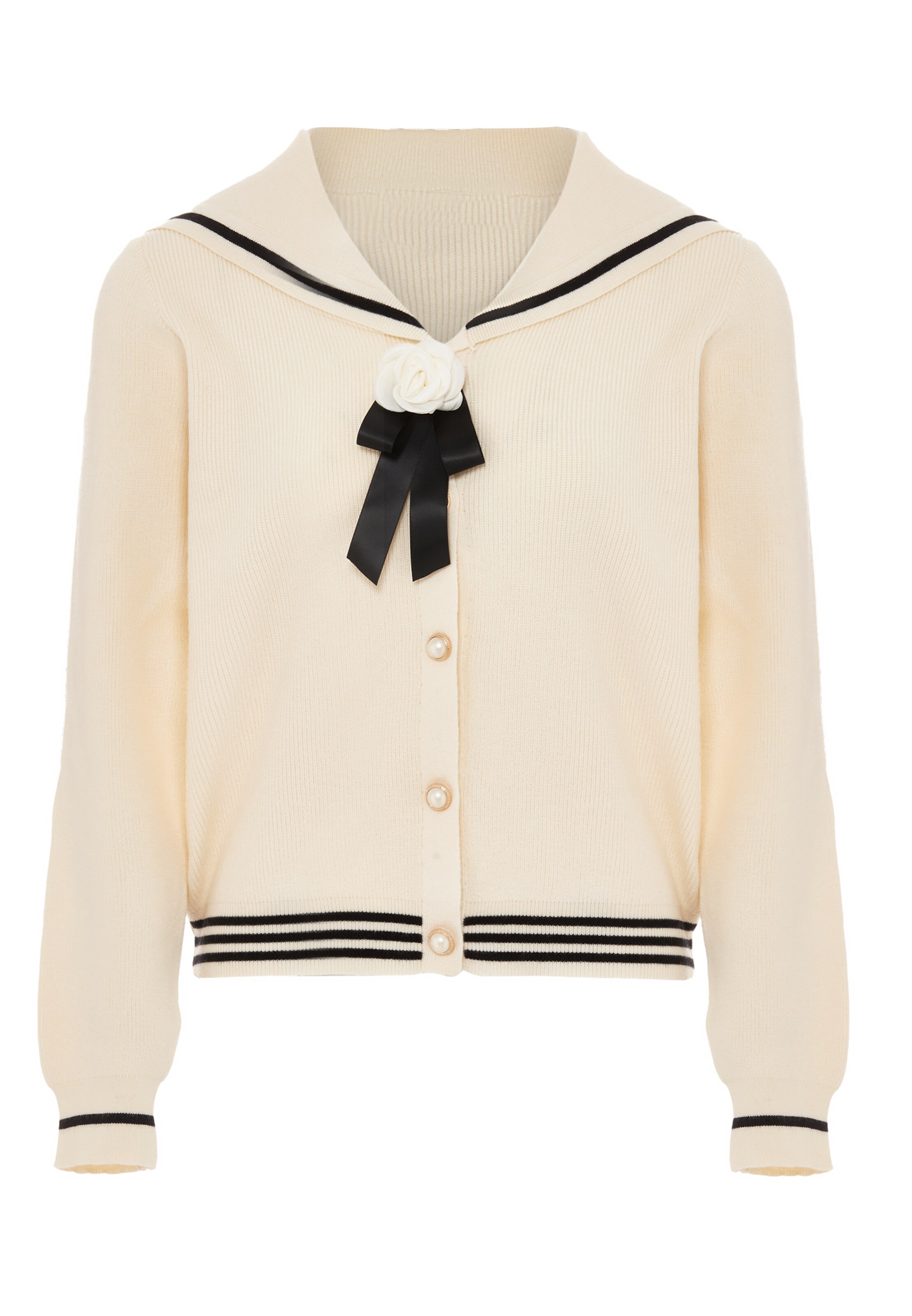 NAEMI Knit cardigan in Beige: front