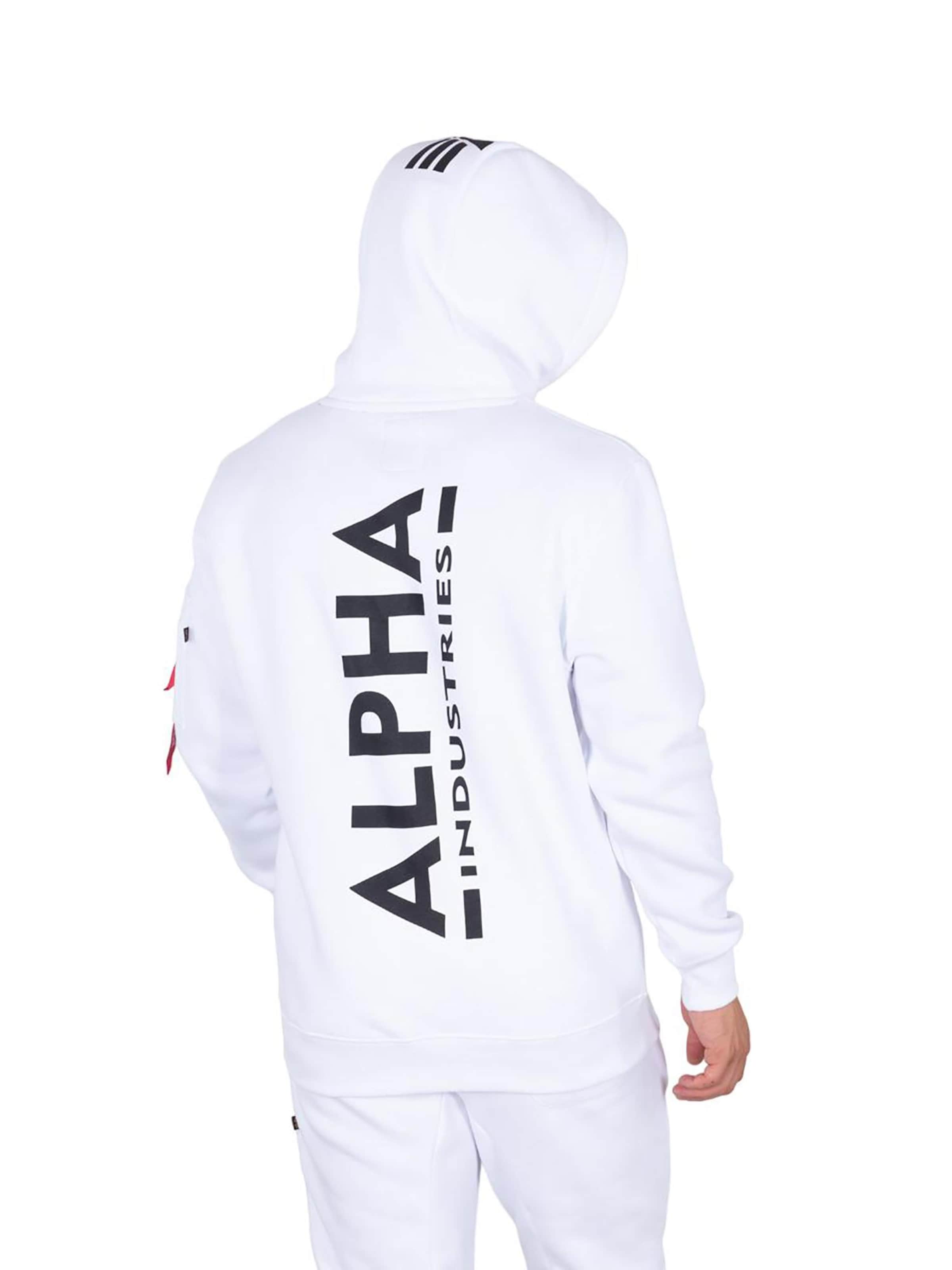 ALPHA INDUSTRIES Sweatshirt 'Backprint' in Weiß: Vorderseite