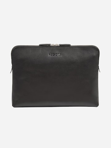 NEGOTIA Leather Laptoptas 'Mantle 14''' in Zwart: voorkant