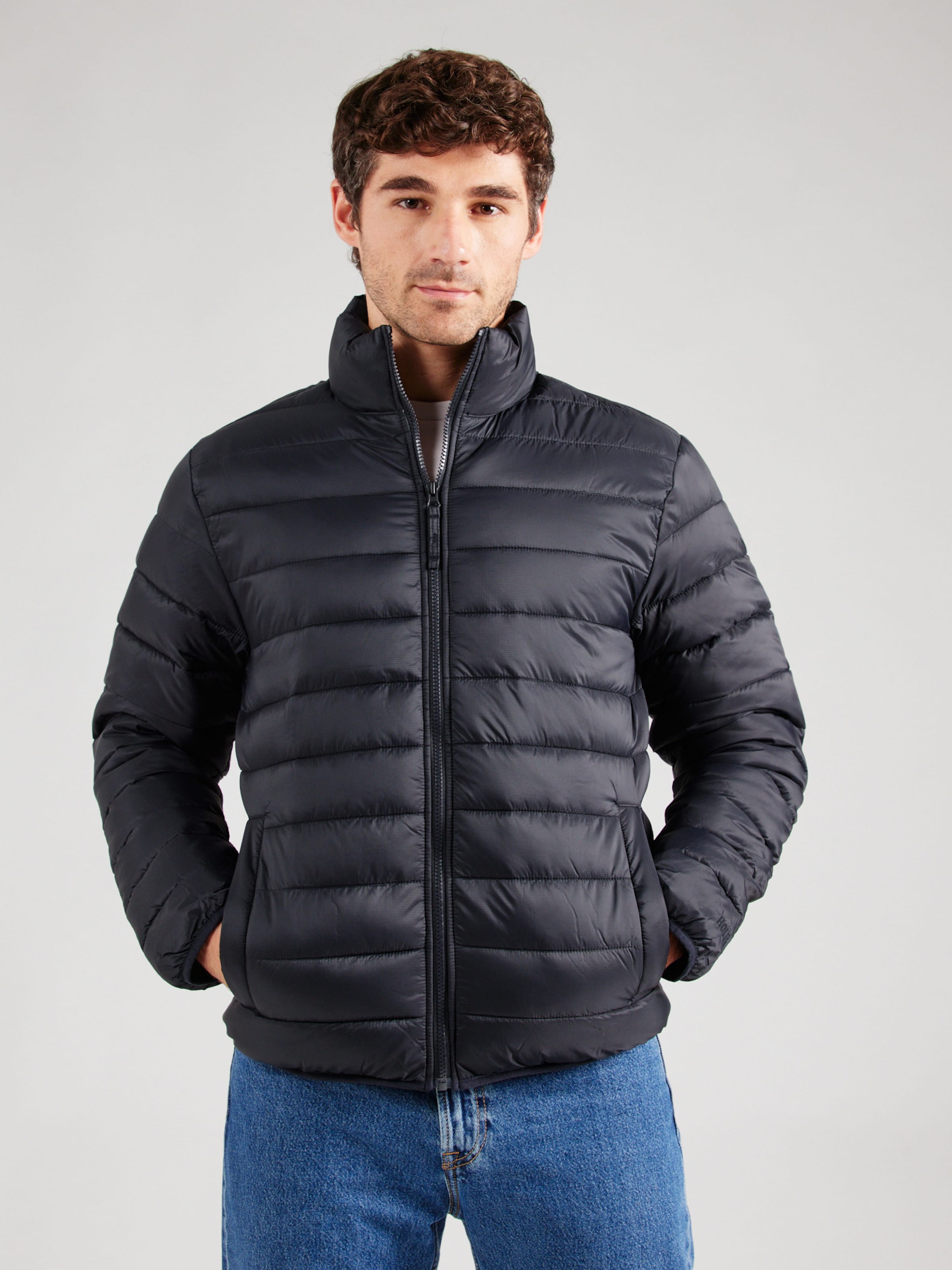 Veste en jean noir hollister cheap