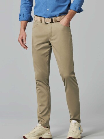 MEYER Regular Chino Pants 'Dublin' in Brown: front