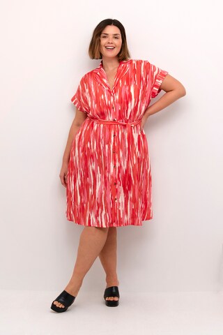 KAFFE CURVE Shirt dress 'Adriana' in Pink: front