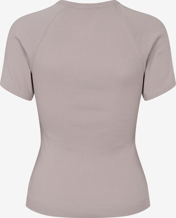 Esmé Studios T-Shirt 'ESBlossom SS O-neck Rib' in Beige