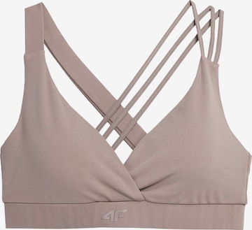 4F Triangle Sports Bra in Brown: front