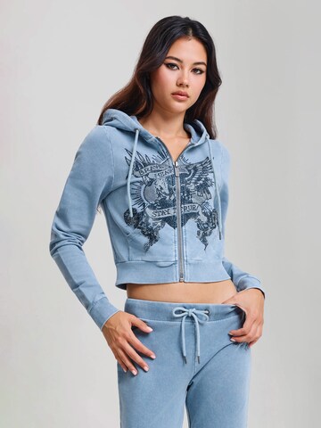 Ed Hardy Tepláková bunda 'Stay True' - Modrá: predná strana
