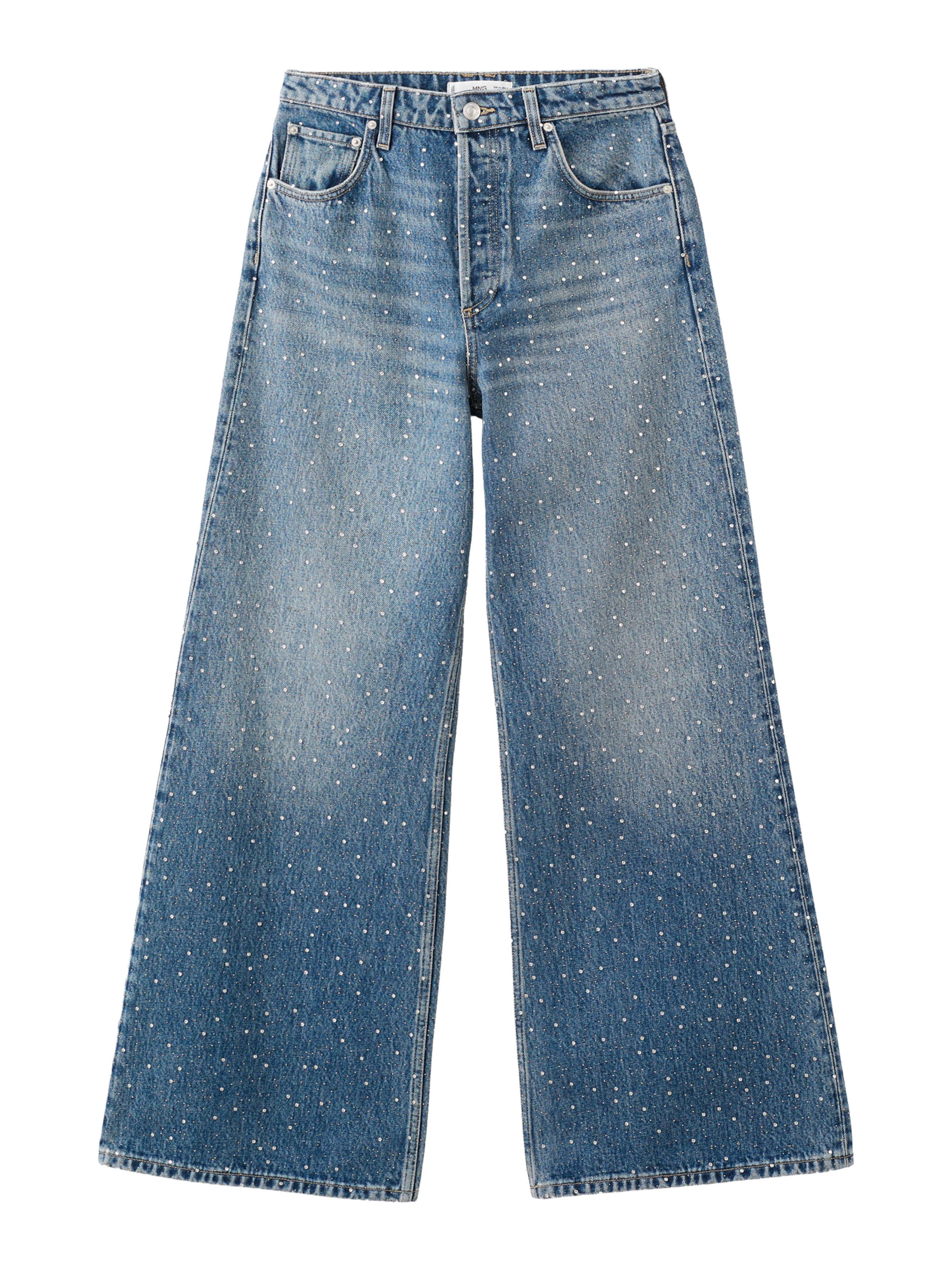 MANGO Široke hlačnice Kavbojke 'Caribe' | modra barva: sprednja stran