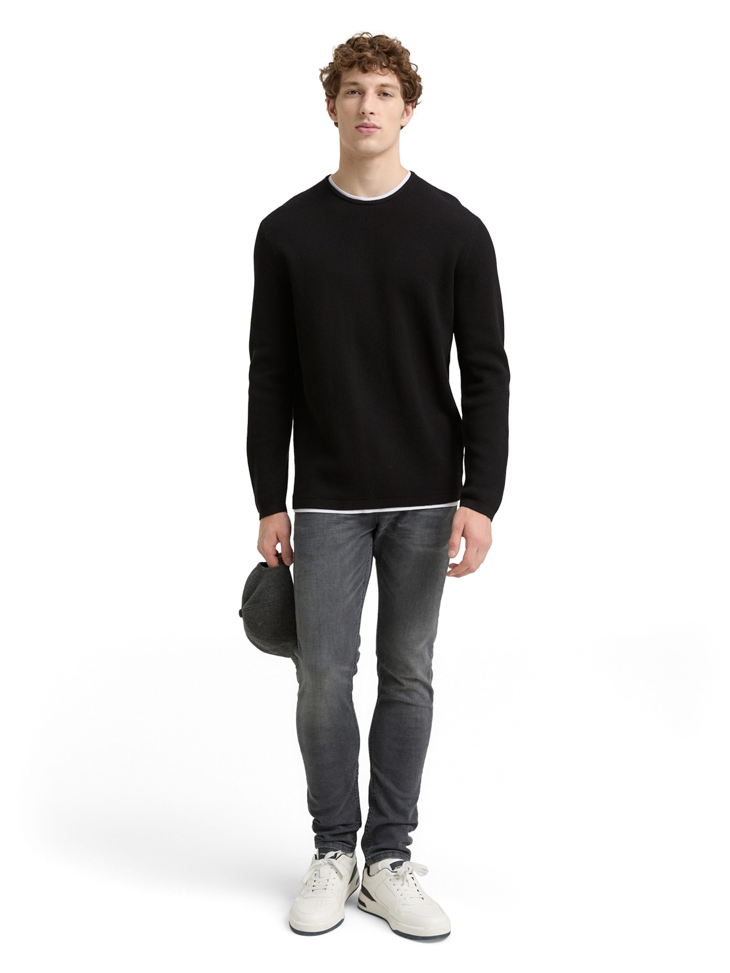 TOM TAILOR DENIM Sweater in Black