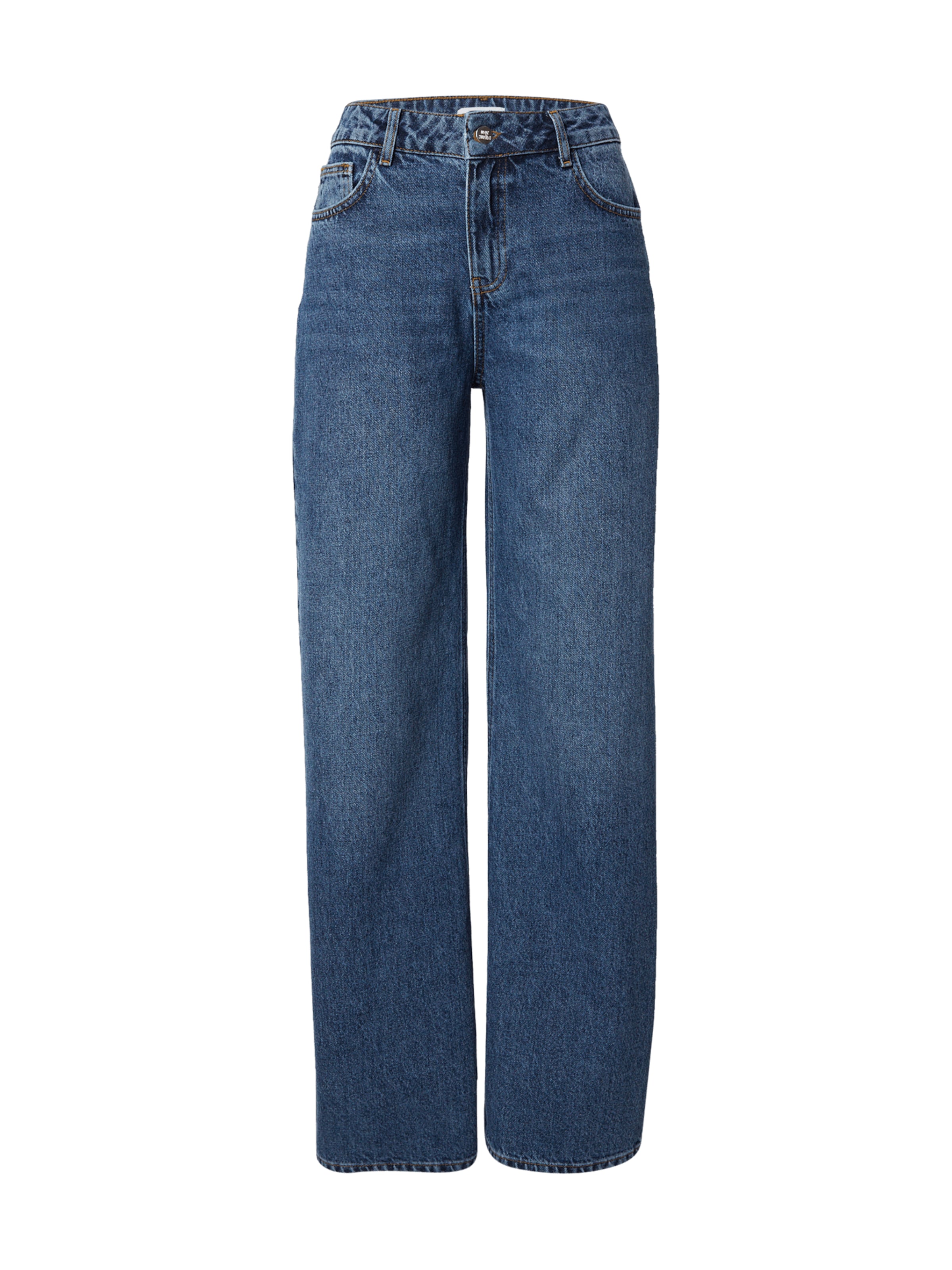 Wide leg Jeans de la noar studios pe albastru: față