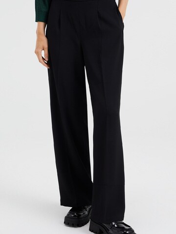 WE Fashion Regular Pantalon in Zwart: voorkant