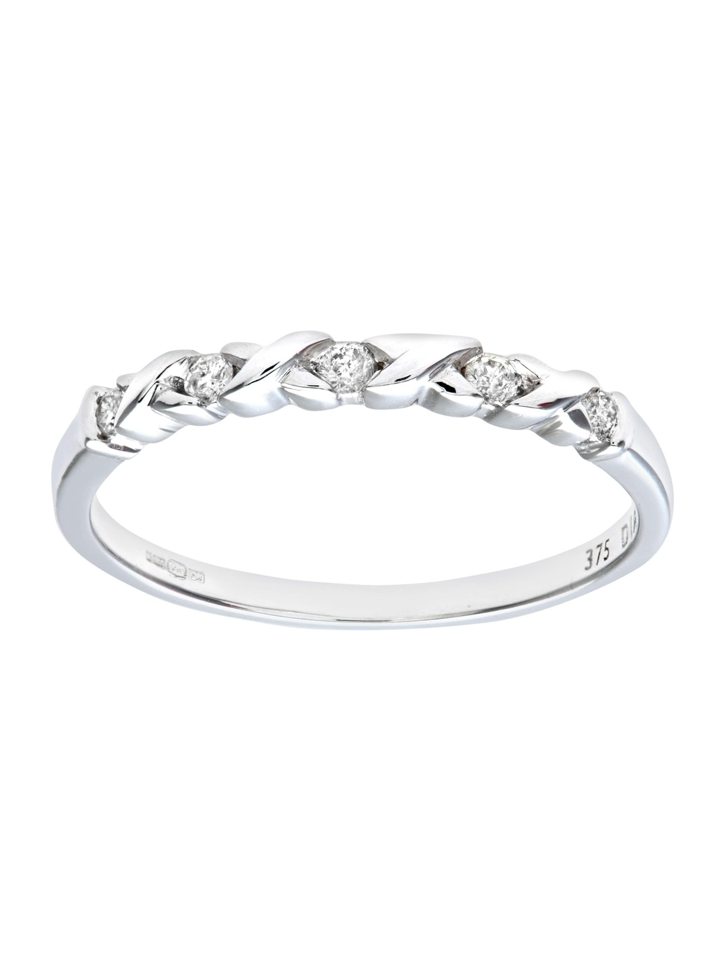 DIAMANT LETERNEL Ring 'Eternity-Ring aus 375 Weißgold mit 0.10 Karat Diamant' in Silver: front