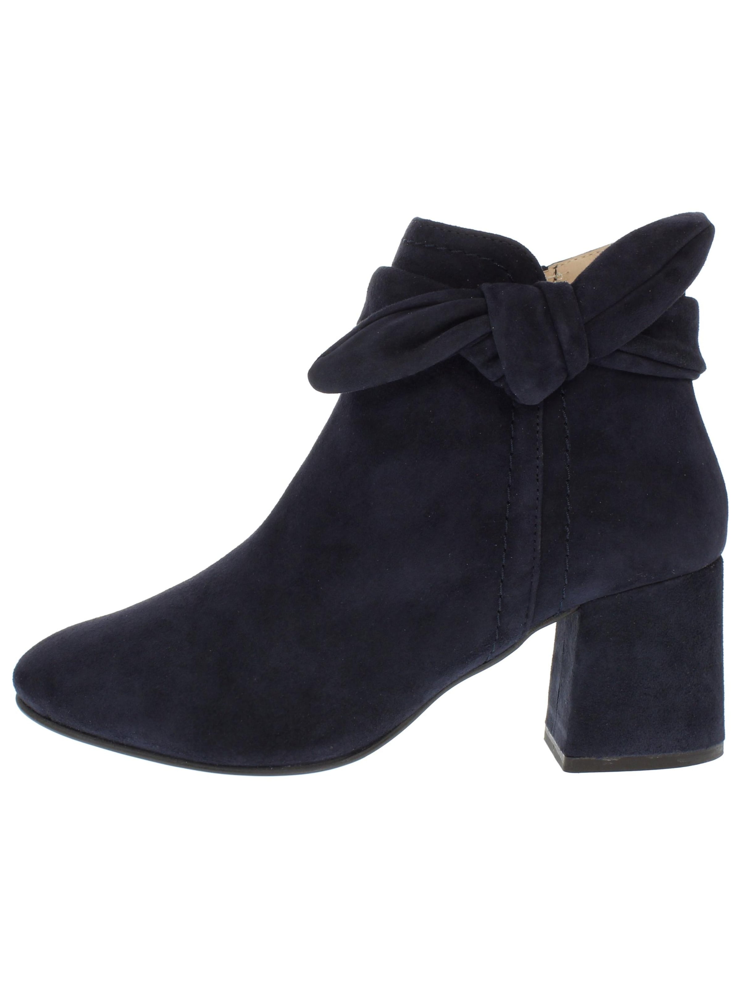 XAVER LUIS Schuhmanufaktur Booties 'RINA - edle Stiefelette mit Blockabsatz' in Blue: front