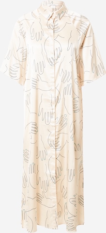 Monki - Vestido camisero en beige: frente