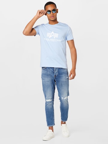 Tricou de la ALPHA INDUSTRIES pe albastru