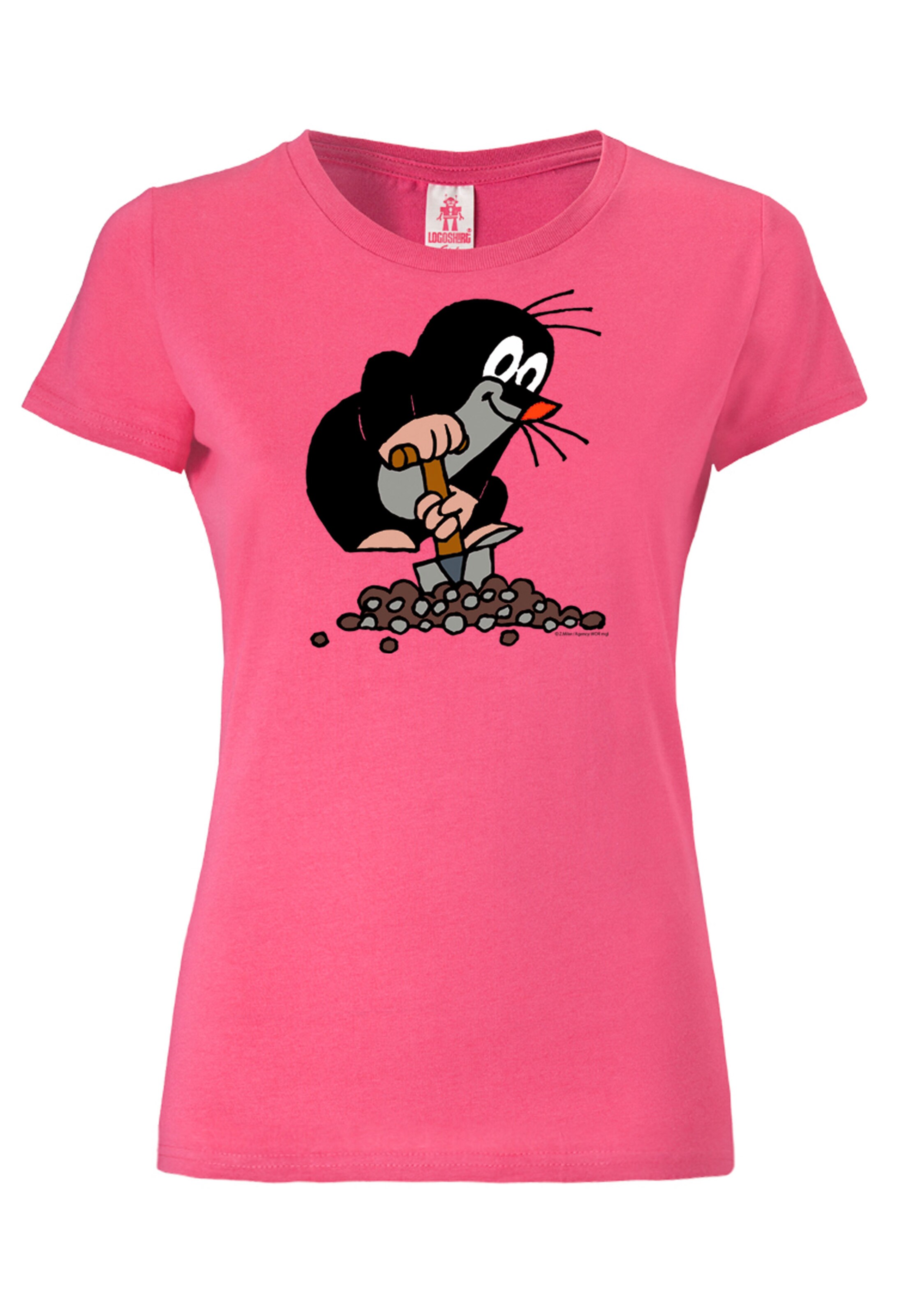 LOGOSHIRT Shirt 'Der kleine Maulwurf' in Pink: front