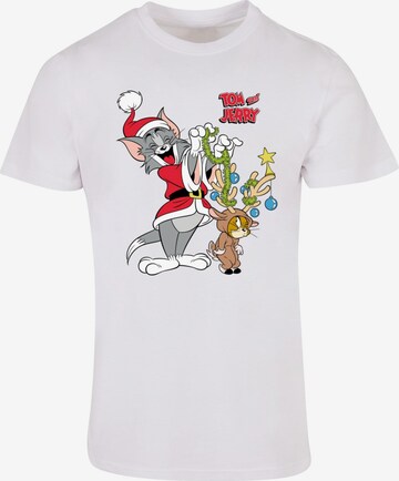 ABSOLUTE CULT Shirt ' Tom And Jerry - Reindeer' in Wit: voorkant