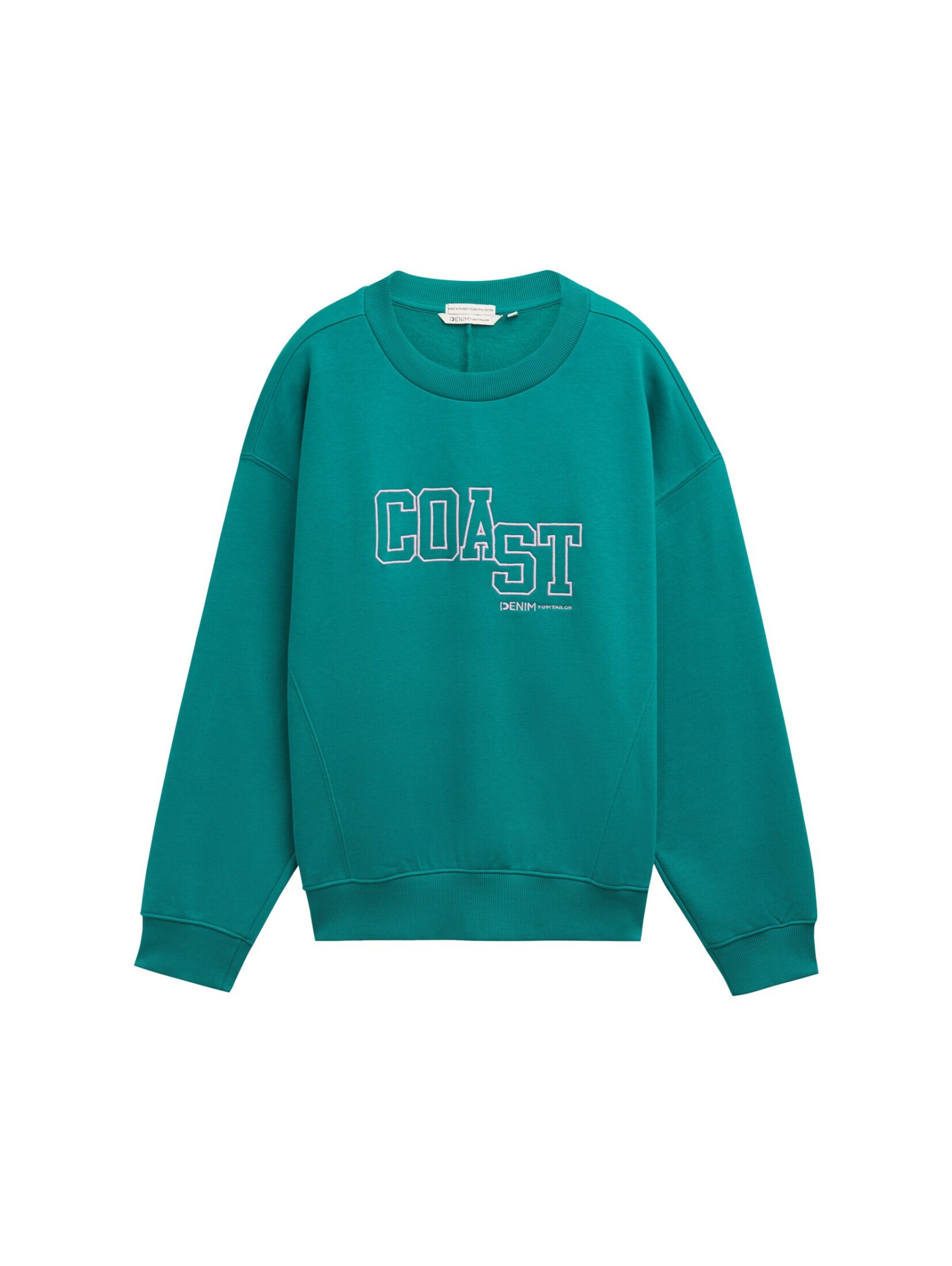 TOM TAILOR DENIM Sweatshirt in Groen: voorkant