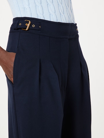 Lauren Ralph Lauren Štandardný strih Plisované nohavice 'ZATTARY' - Modrá