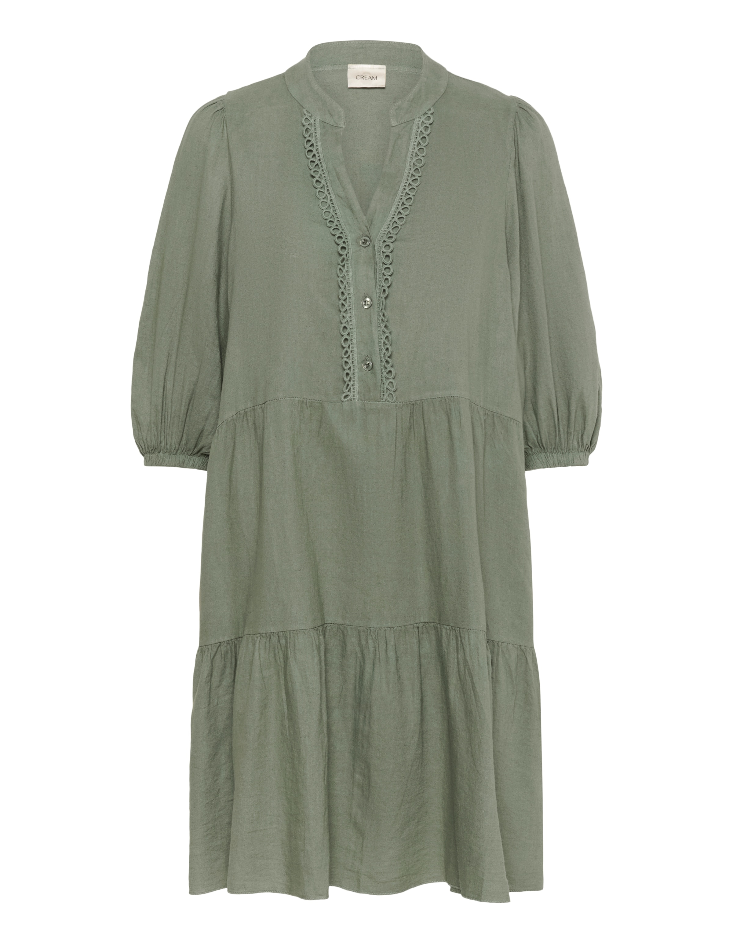 Cream Blusekjole i grøn: forside