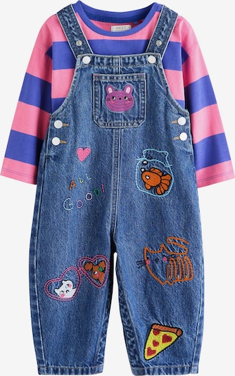 Next Set in 68 in blau / blue denim / pink, Produktansicht