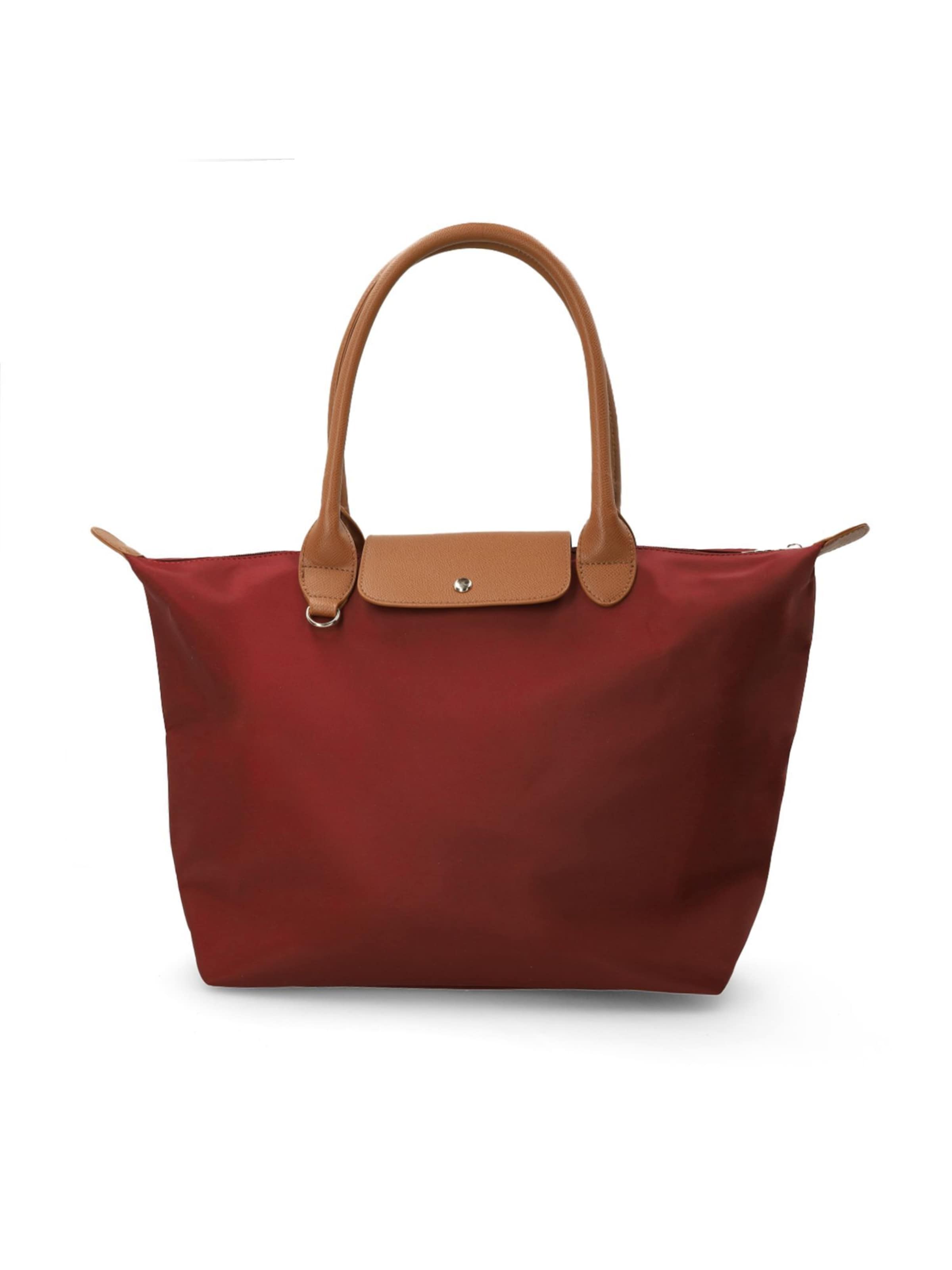 MANFIELD Handtasche in cognac / rot, Produktansicht