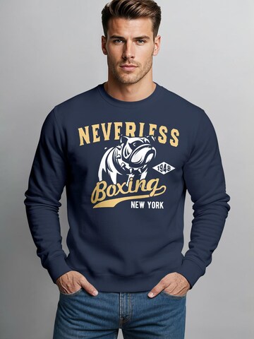 Neverless Sweatshirt 'Neverless Boxing' in Blue
