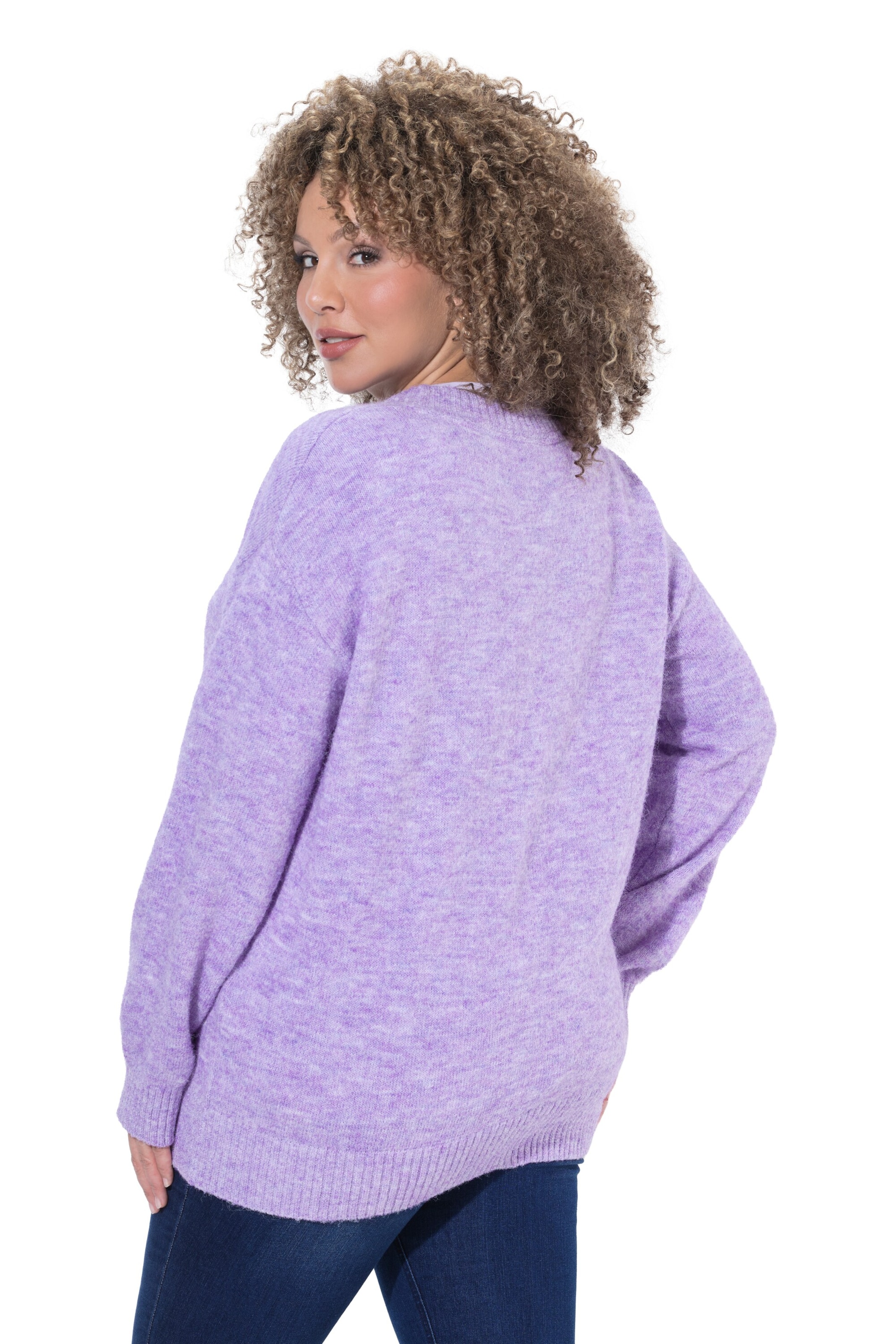 Ulla Popken Gebreid vest in Lila