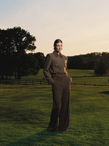 RÆRE by Lorena Rae - Loosefit Calças com vincos em castanho