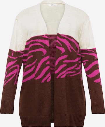 Z-One Knit Cardigan 'Henja' in Brown: front