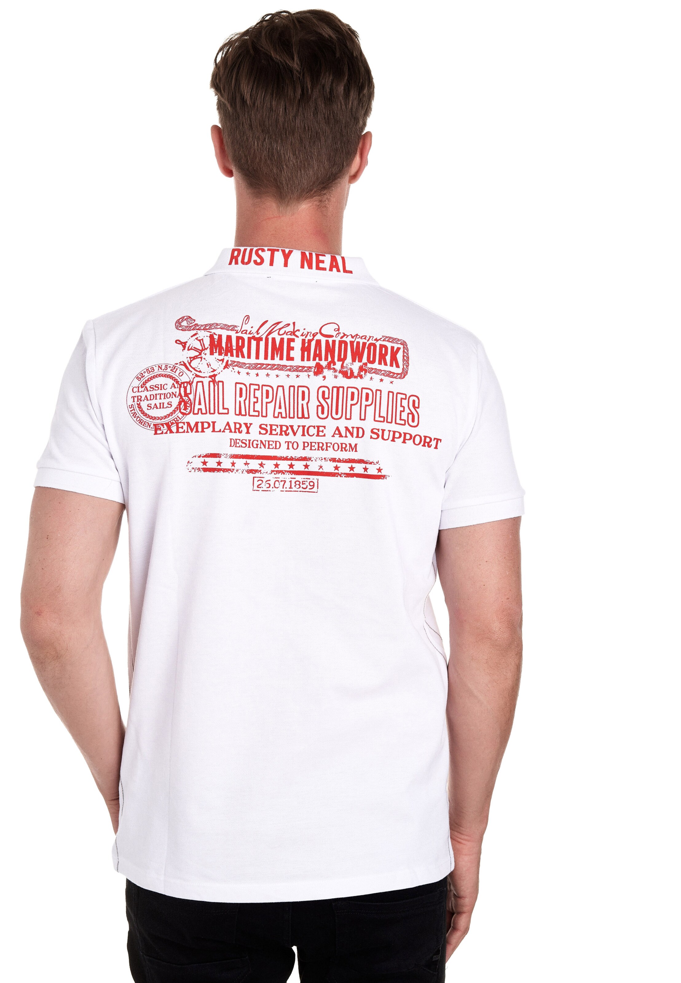 Rusty Neal Poloshirt in Weiß