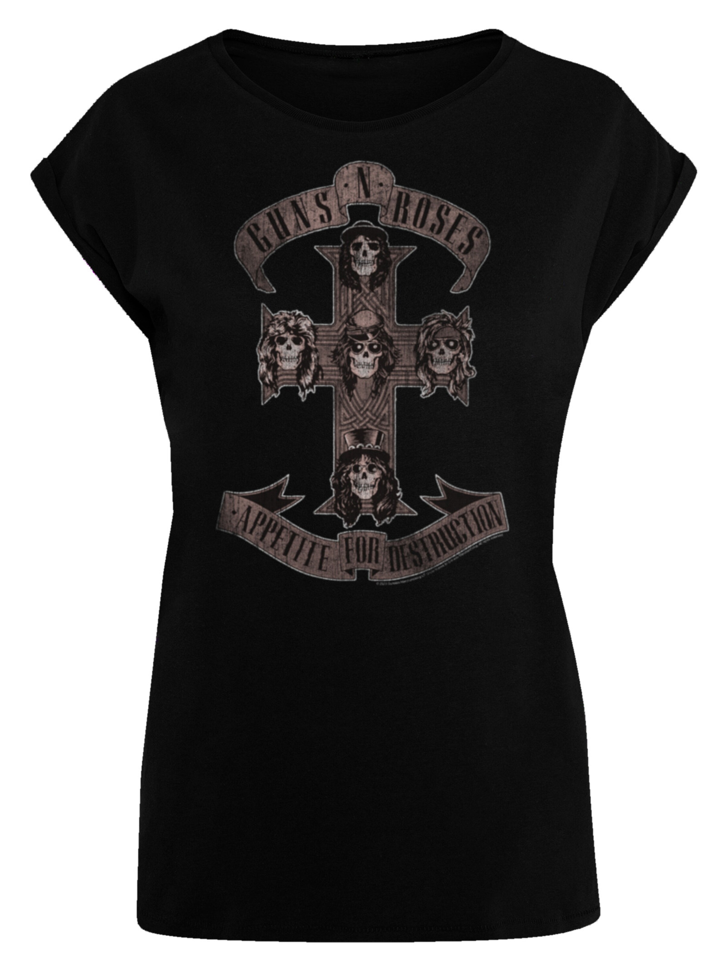 T-shirt 'Guns 'n' Roses' F4NT4STIC en noir : devant