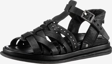 A.S.98 Strap Sandals in Black: front