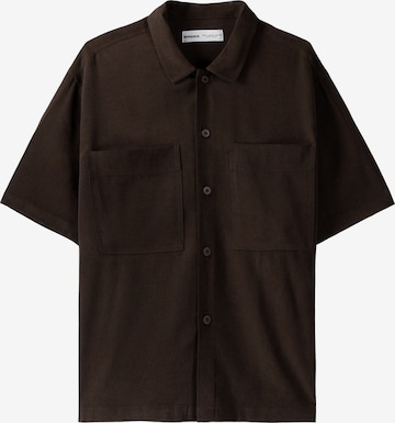 Bershka Comfort fit Button Up Shirt in Brown: front