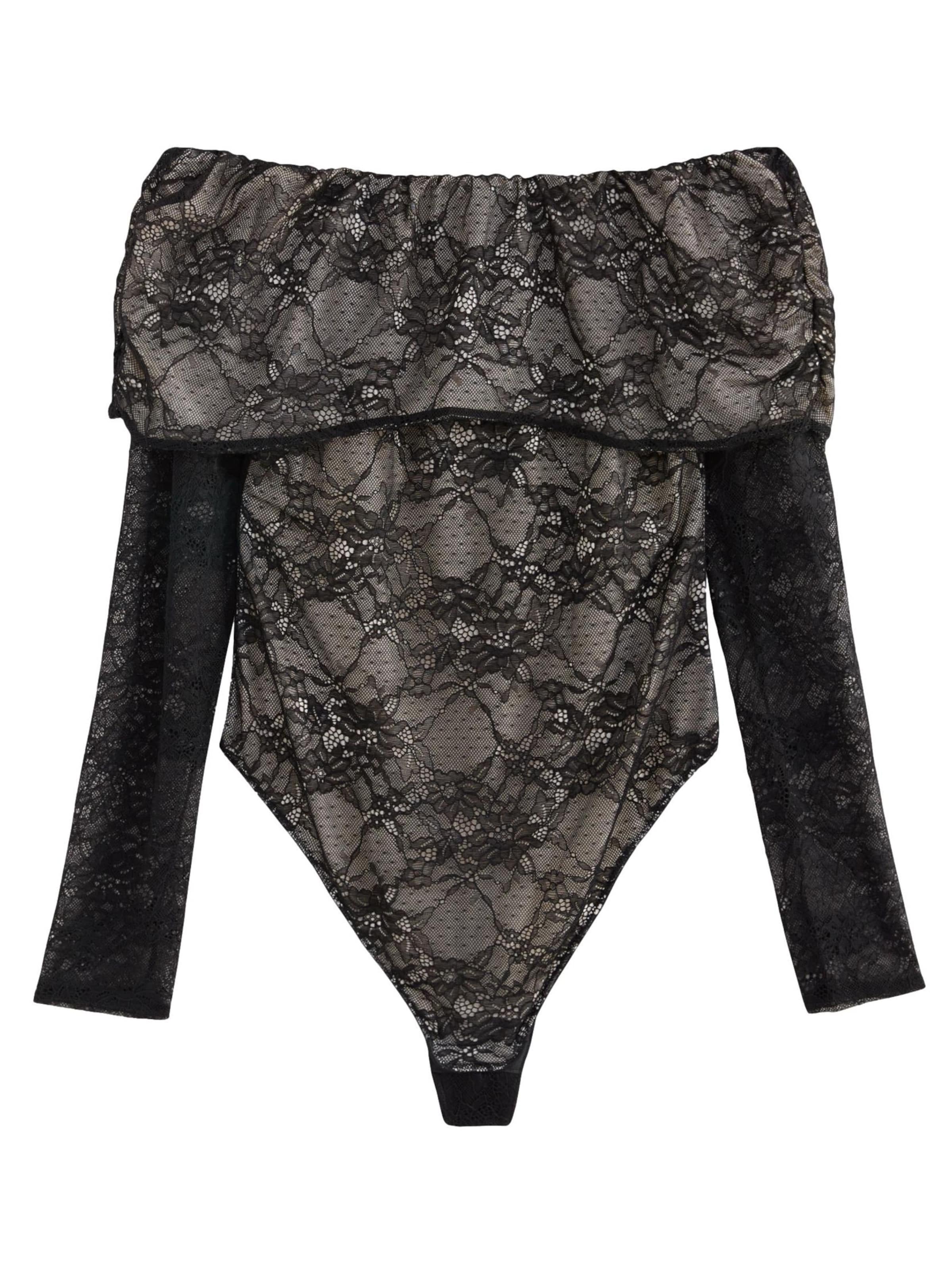 Lipsy Tričkové body – černá: přední strana