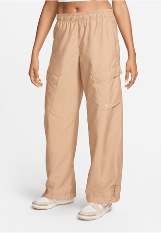 NIKE Loose fit Cargo trousers in Beige: front