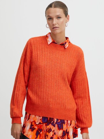 Pull-over 'KAMARA' ICHI en orange : devant