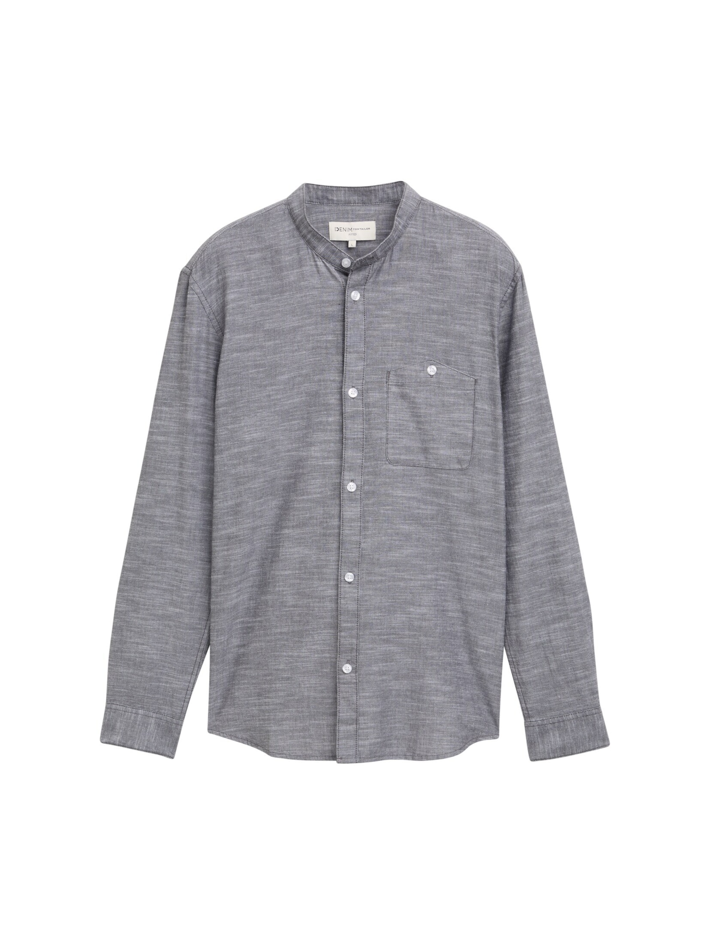 TOM TAILOR DENIM Regular fit Πουκάμισο σε γκρι: μπροστά