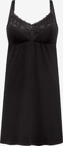 Chemise de nuit TEYLI en noir : devant