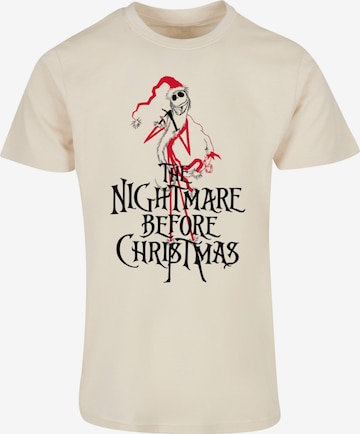 ABSOLUTE CULT T-Shirt 'The Nightmare Before Christmas - Santa' in Beige: predná strana