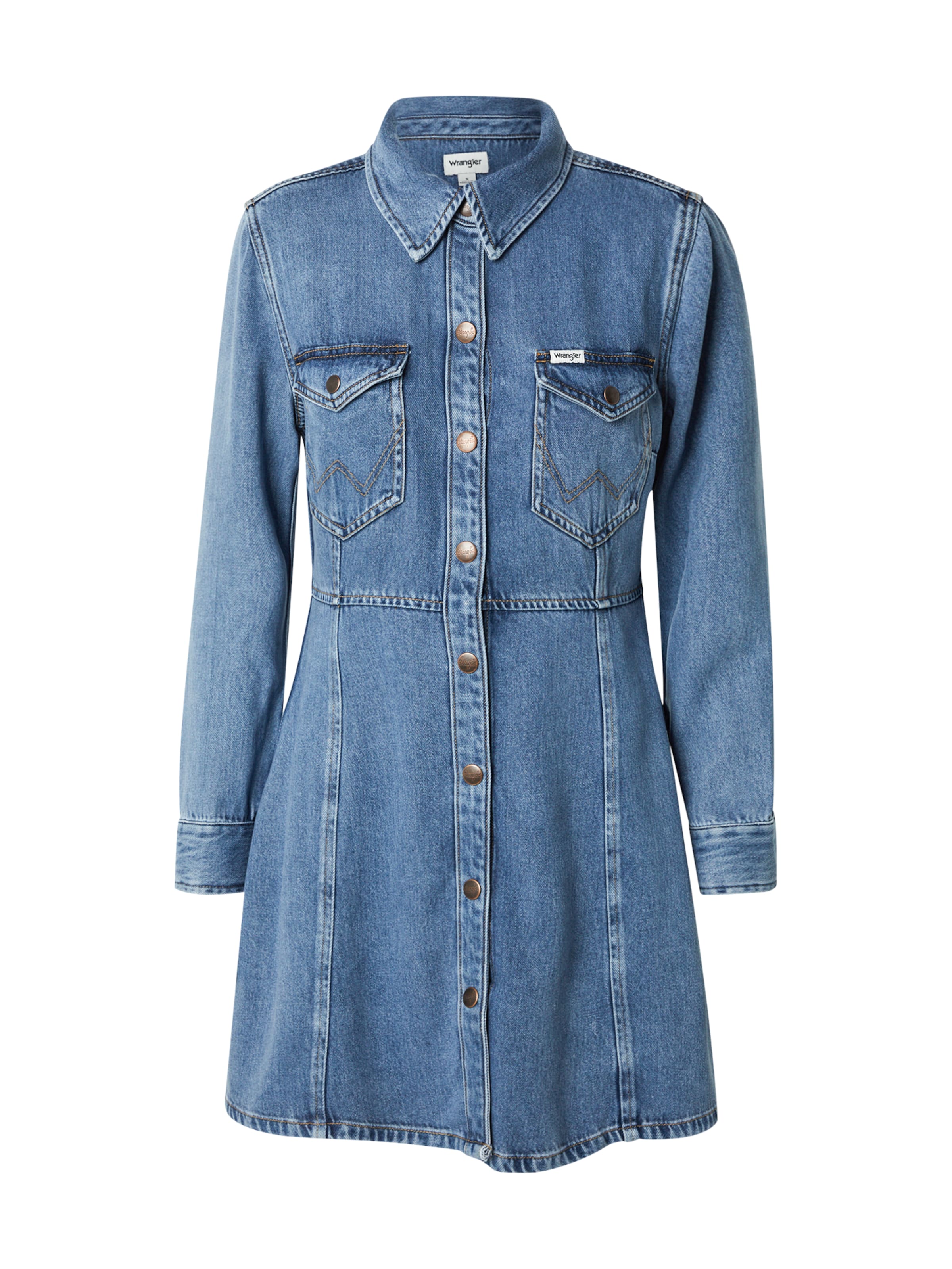 WRANGLER Särkkleit 'A LINE SHIRT DRESS', värv sinine: eest vaates