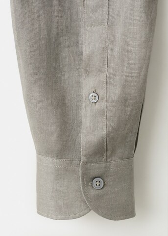 MANGO MAN Slim fit Button Up Shirt 'Tucan' in Grey