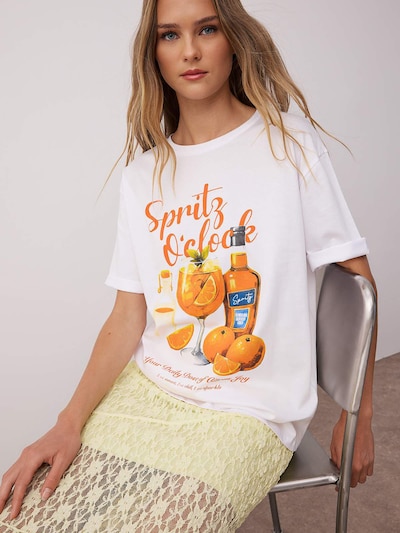 Trendyol Shirt in Ecru / Yellow / Dark grey / Dark orange, Item view