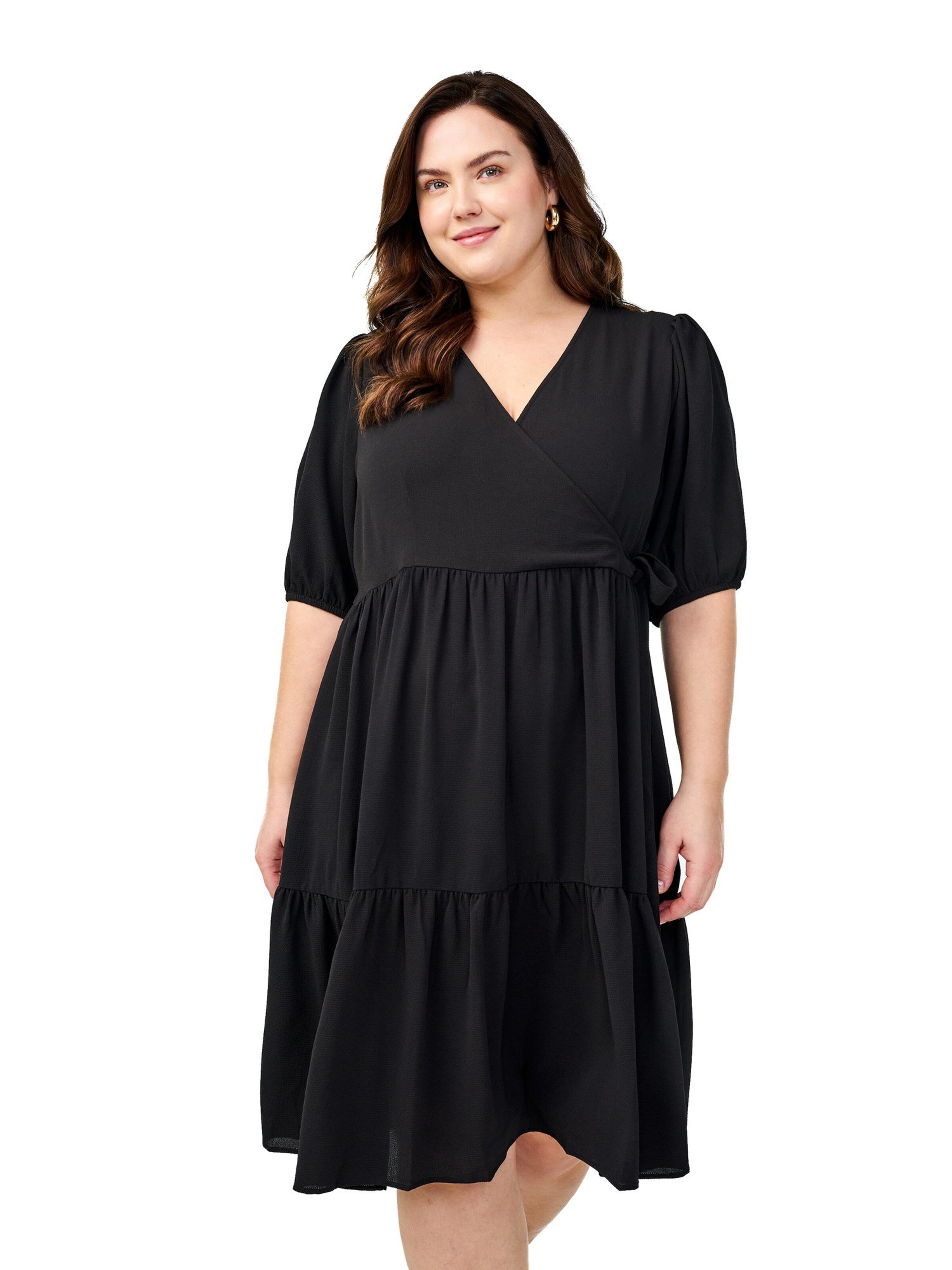 Zizzi Šaty 'Vanni' - Čierna: predná strana