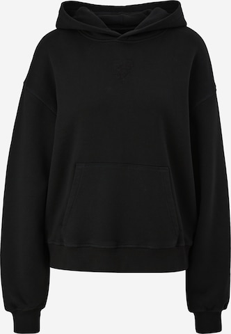 Sweat-shirt QS en noir : devant