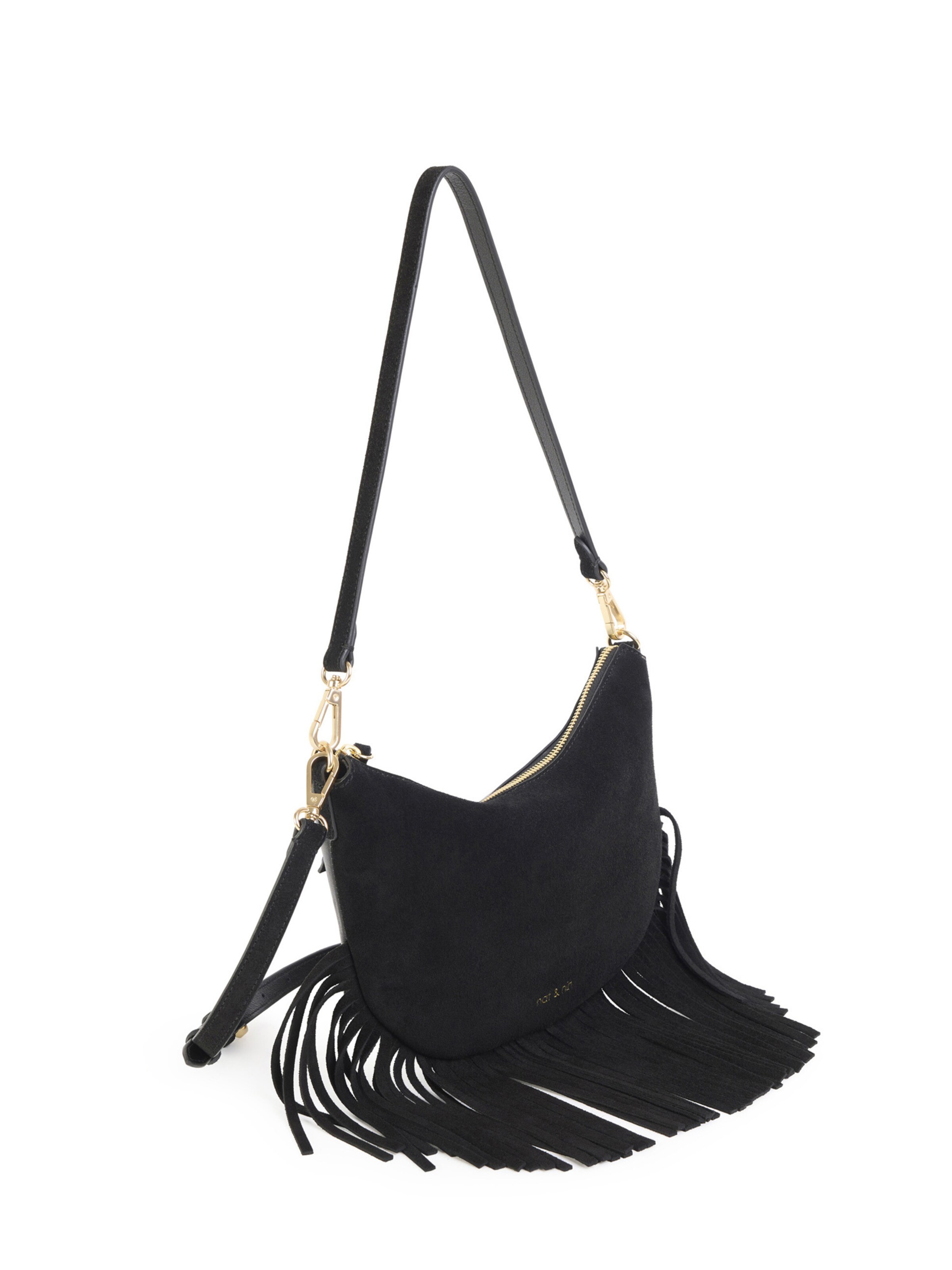 juoda Nat&Nin Rankinė su ilgu dirželiu ' LUNE FRANGE '